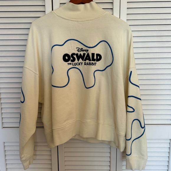 Disney100 Oswald the Lucky Rabbit Cropped Sweatshirt XL Cream Unisex - Picture 4 of 13